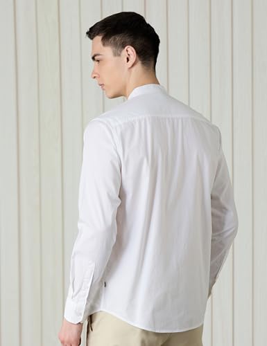 Image of Amazon Brand - Symbol Men's Cotton Shirt | Chinese Collar | Casual | Plain | Full Sleeve | Summer - Regular Fit (Available in Plus Sizes)