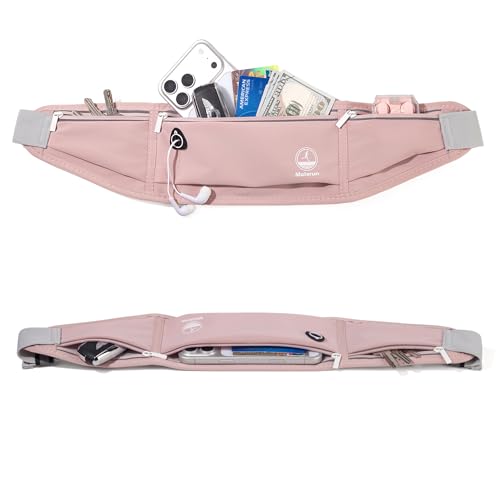 Image of Slim Running Belt Fanny Pack, Phone Holder Waist Pack Money Belt - Pink