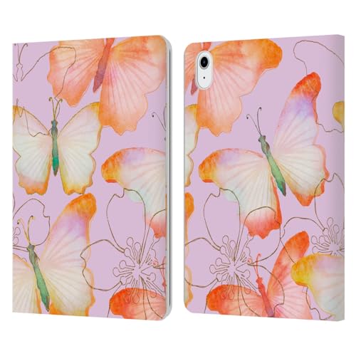 Protection iPad Air 11 2024 2025 LebensArt Aquarelle Papillons en cuir