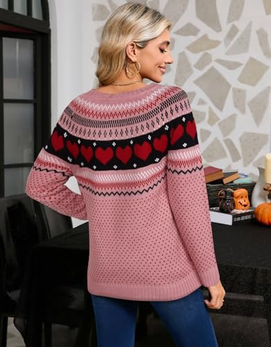 Image of Women's Vintage Fair Isle Pullover Sweater Lightweight Knit Tops