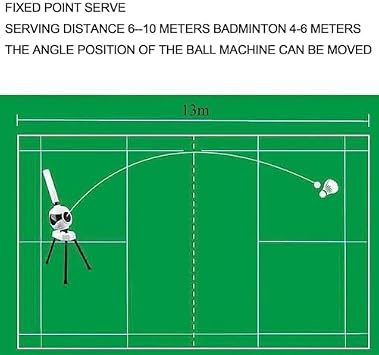 Automatic Badminton Pitching Machine with 15-Ball Capacity, Adjustable Serving Frequency for Indoor & Outdoor Training