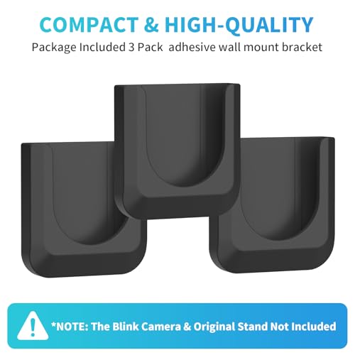 Image of Blink Camera No Drill Wall Mount Bracket for Blink Outdoor 4 / Outdoor 2K+ / Blink Mini 2 /Blink Indoor Camera,No Screw Adhesive Blink Camera Mount for Blink Indoor 3Pack (Camera Not Included) Black