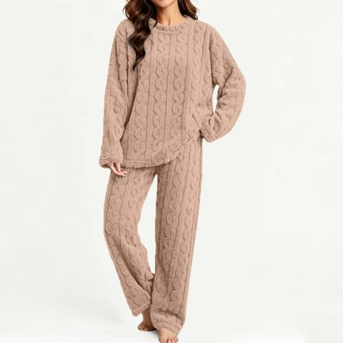 Warm Pajamas for Women Set Long Sleeve Winter Fleece 2 Piece Lounge Pjs - image 2