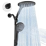 MakeFit Dual Handheld Shower Head Combo, Upgraded 2-in-1 Rain Shower Heads System 8 Inch Rainfall Shower Head and 10 Modes High Pressure Hand Held Showerhead with Built-in Power Wash