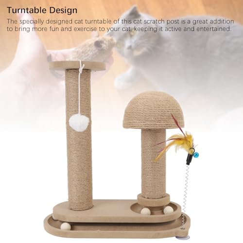 Rascador para gatos con estructura estable y juguete interactivo miniatura 4