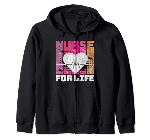 Enfermera de por vida Groovy Retro Nurse Life Sudadera con Capucha