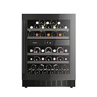 Haier Integrated 60cm Wine Cooler, 44 Bottle Capacity, Dual Temperature Zone, Black - HAKWBD 60 UK