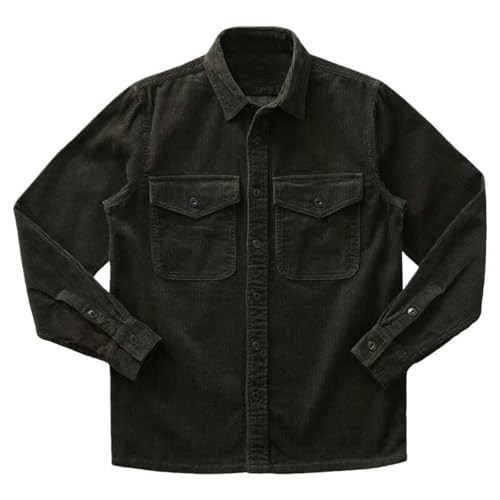 Chemise de travail velours côtelé homme coupe ample manches longues