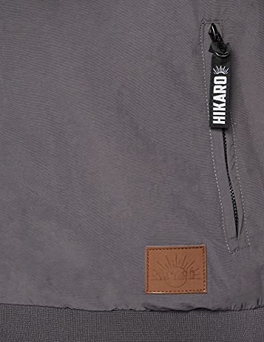 HIKARO Bomber Uomo, Grigio (Charcoal), 50 (Taglia