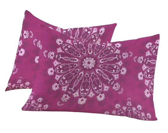 Image of RD TREND 210 TC Premium Glace Cotton Assorted King Size Printed Floral Design Pillow Cover -18 inchX28 inch Inches,(Pack of 4) of Any 4 Pieces Color Multi-14