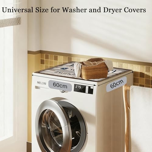 Image of Washer and Dryer Covers for the Top, Non-slip Dryer Top Protector Mat, Dust-proof Washing Machine Cover, 23.6 inch x 19.7 inch (block, 23.6 inch x 23.6 inch)
