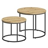 NMK HOME Mesa de Centro 53/43 cm, diseño Industrial Ahorra Espacio para salón y Dormitorio