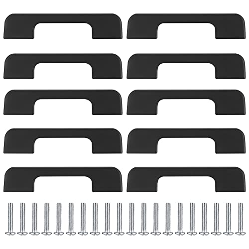 Xiaheipi 10 Stk. Schrankgriffe, schwarze Möbelgriffe, 96 mm Küche Türgriffe mit Schrauben, für Kleiderschrank, Schubladen, Schränke, Gartentür, Schuppentür Griffe Cover