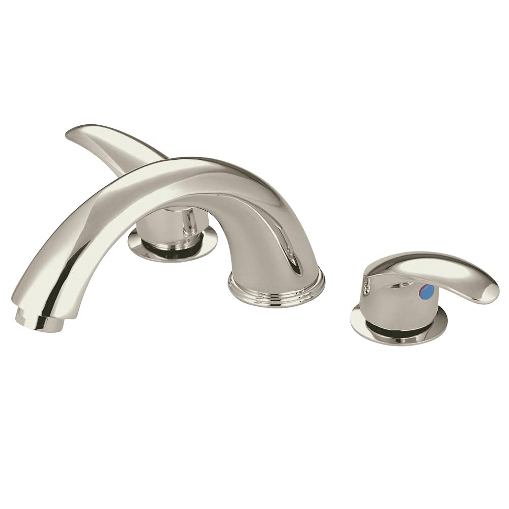 Mélangeur de baignoire romaine Kingston Brass KS6368LL nickel manette