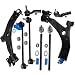 DLZ 8pcs Suspension Lower Control Arm Front Sway Bar Link Kit Compatible with Volvo C70/V50/S40 2006-2011, Compatible with Volvo C30 2008-2011