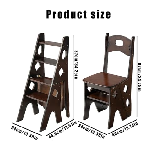 Silla de escalera de madera negra para espacios altos y orden 3