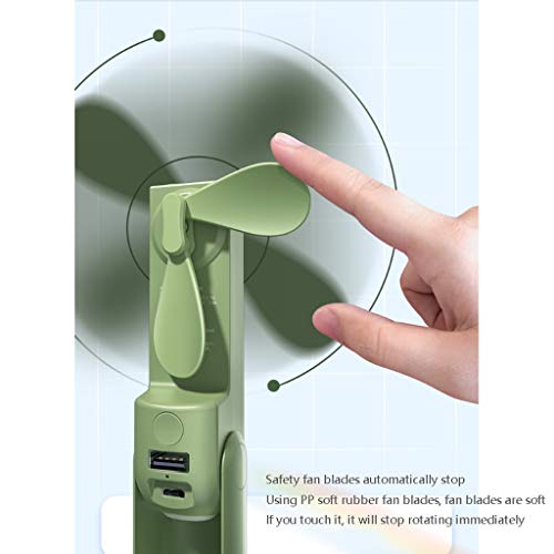 Éventail électrique portable USB pliable compact bicolore rose vert
