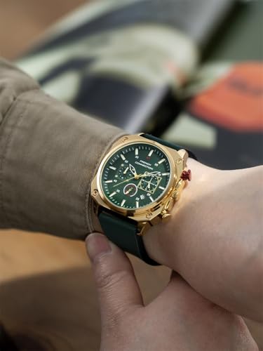 Image of French Connection Chronexis Green Dial Chronograph Watch for Men - FCB19NL