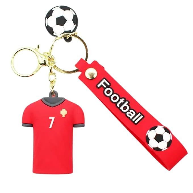 Mayatra's Football Jersey Keychain,Cartoon Cute Doll Keyring holder,keychain for kids for school bag,keychain hook holder for bikes & Car keychains,Pendant hanging,Gifts Keychain for boys