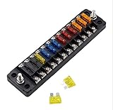 【Komm mit 12PCS Sicherung und Namensetiketten】 Sparen Sie Zeit und Mühe, keine Notwendigkeit shop jede accessires (Paket enthalten: 20A Sicherung*2, 10A Sicherung*4, , 5A Sicherung*8, 3A Sicherung*10, Namensetiketten*2, Schrauben*4)