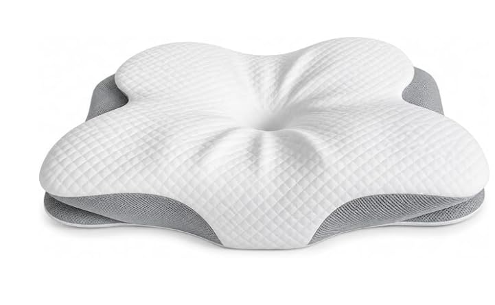 Almohada Cervical Ergonómica 2 en 1, Diseño Mariposa, Máximo Confort para Cuello y Hombros, Funda Lavable