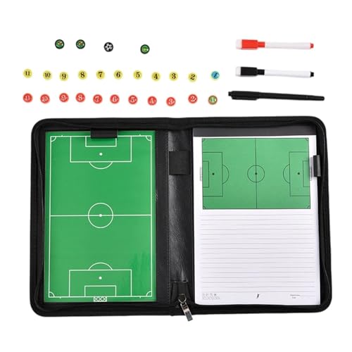 1 Juego de pizarra entrenamiento fútbol con piezas magnéticas, bolígrafo borrable y estuche cremallera. Herramienta portátil for Para Entrenadores