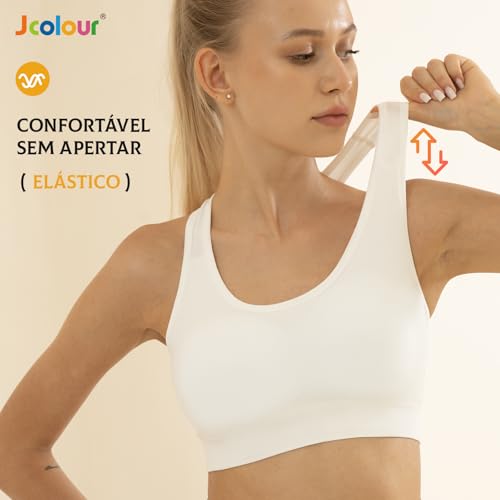 J COLOUR Top Academia Feminina Sutiãs Esportivo Feminino Sem Bojo e Sem Costura, Roupa Íntima de Mod