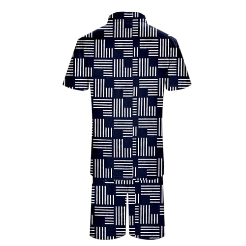 Ensemble rayé homme coupe confortable contre la chaleur estivale