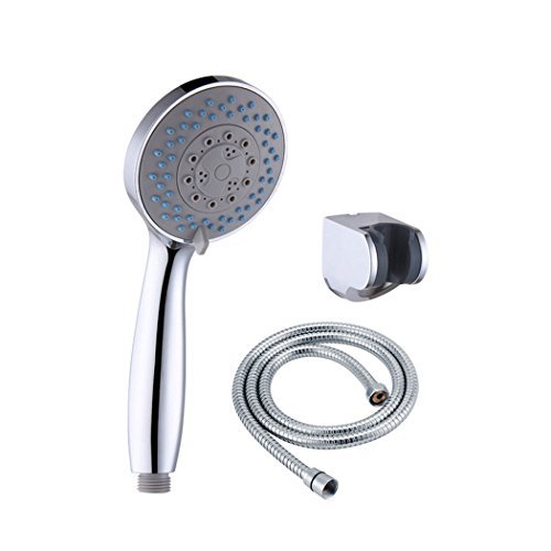 funrui alcachofa de ducha y manguera Set, 4 diferentes tipos de chorro de mano alcachofa de ducha con 1,5 m manguera de acero inoxidable, plata spray alcachofa de ducha, cromado