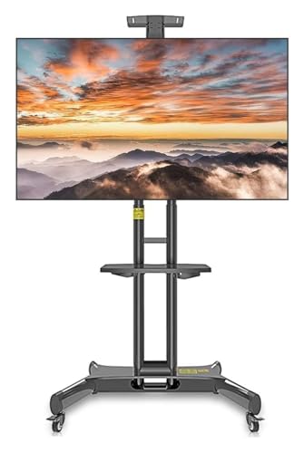 Soporte móvil para TV con ruedas y bandeja
