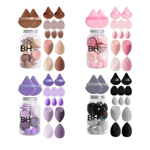 Image of 14 Pcs Makeup Sponges Set With Storage Case, Latex Free Flawless Soft Setting, Beauty Blender Sponge Suitable for Liquid, Cream and Powder - Multicolored