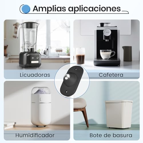 TRVL FIELDER Minirruedas autoadhesivas para utensilios de cocina, ruedas universales giratorias de 360°, ruedas adhesivas para bricolaje, cubo de basura, caja de almacenamiento (8, negro) - imagen 7