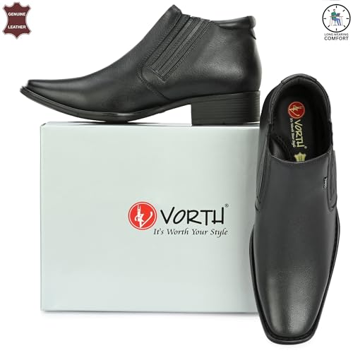 Image of Shoes Genuine Leather Comfortable Slip On Black Formal Shoes for Men | Office Uniform Dress Loafer Shoe for Office Bussiness Meeting - Black