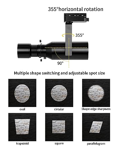 Image of LED Dimmable Ceiling Spotlight, 18W Adjustable Aperture Shape Light, Ceiling Mounted Directional Spot Light for Museum Art Gallery Exhibition Art 2700K