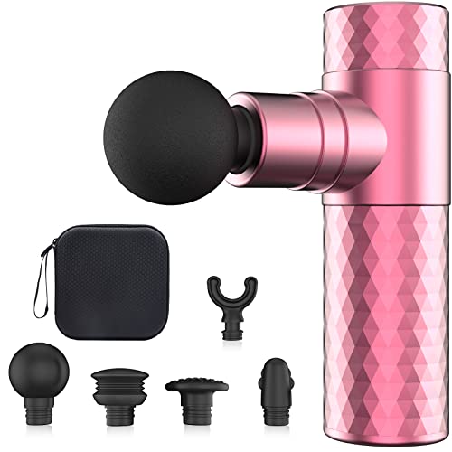 筋膜リリースガン 顔筋ケア 筋膜ガン MINI 全身リフレッシュ道具 トータル ボディケア 筋肉リラック 5種類のアタッチメント1,800~3,200rpm/min 静音 アルミニウム合金 軽量 携帯便利 Type-C充電式 収納バッグ付き 家庭用 人気ギフト プレゼント (Pink)…