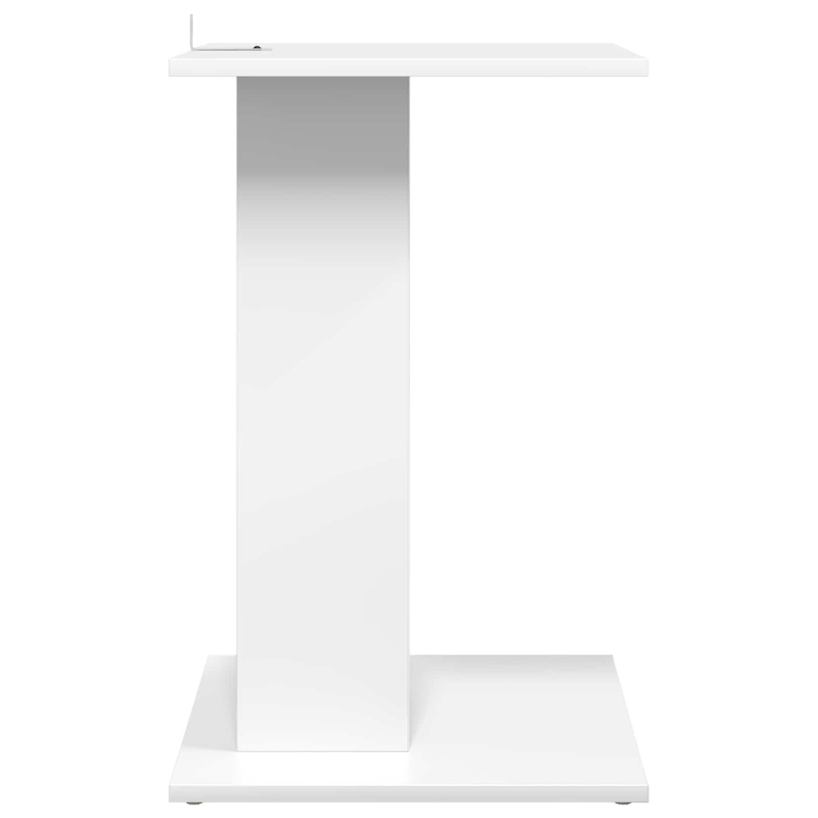 Mesa auxiliar blanca de madera 45 x 40 x 62,5 cm, mesa de centro compacta con estante para salón, pasillo y dormitorio, mesa de sofá estable para lámpara, libro y decoración