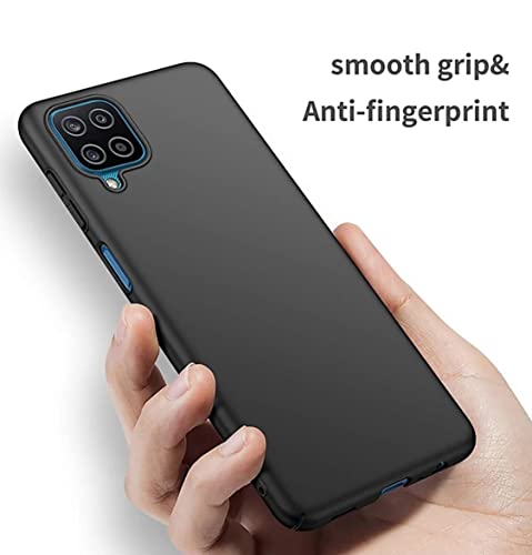 Image of Mobile Back Cover Case for Samsung Galaxy A12 (Silicone Case|CameraProtection|Black SC1510)