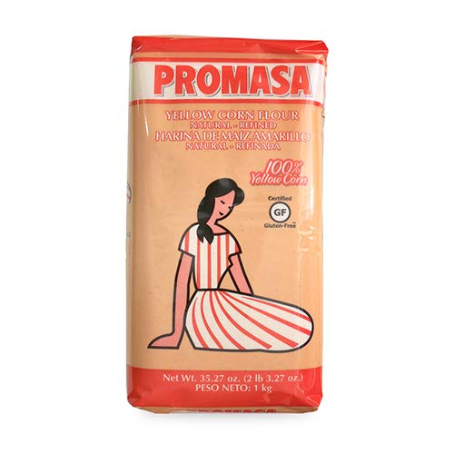Promasa Yellow Corn Flour, 1kg (Pack of 1) - Gluten Free, Trinidad and Tobago Gourmet - Pastelles, Dumplings, Arepas, Hallacas