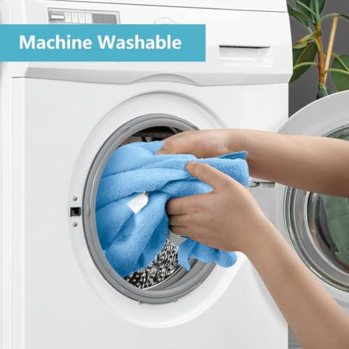 Image of HOMEXCEL Blue Microfiber Cleaning Cloth, 8 Pack Cleaning Towels for Kitchen, Lint Free, Scratch-Free, Highly Absorbent, and Reusable Cleaning Rags for House, Window and Glass, Cars, 11.5 X11.5 inch