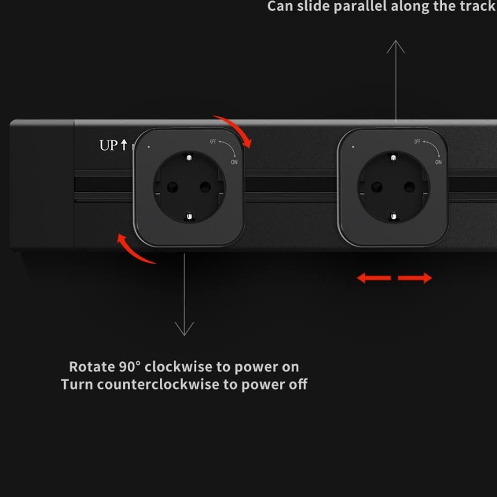 Electrical Socket Surface Power Track Tabletop Removable Wall Mounted