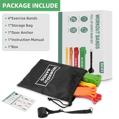 Image of Resistance Bands,Exercise Bands,Workout Bands,Resistance Bands Set for Legs,Pull Up Bands,Stretch Bands for Exercise,Muscle Training, Physical Therapy, Shape Body, Men Women