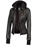 Blingsoul Biker Hooded Leather Jacket For Women (N2) | [1316123] Tralee Ruboff, M