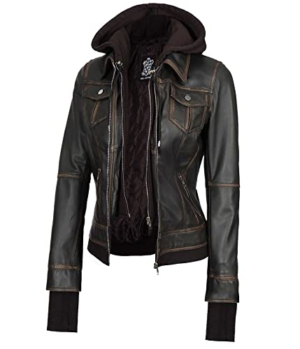 Blingsoul Biker Hooded Leather Jacket For Women (N2) | [1316123] Tralee Ruboff, M #TOP13
