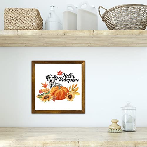 Teckel Hello Pumpkin panneau bois tableau déco maison chaleureuse - 4