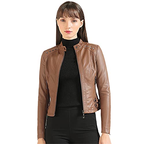 Veste en cuir synthétique souple à manches longues confort L
