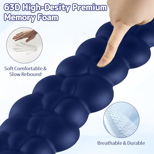 Image of Sushret Cloud Wrist Rest Keyboard, Cloud Keyboard Wrist Pad Set with PU Leather Memory Foam, Cute Arm Rest for Palm Support, PC /Gaming Desk Accessories /Office Setup /Computer Hand Cushion - Dark Blue