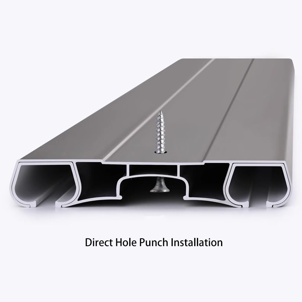 Wytrzymały system szyn do zasłon sufitowych – dwurzędowy aluminiowy przesuwny Ra do przegród pokojowych, cicha praca, 210 cm, eleganckie złote wykończenie