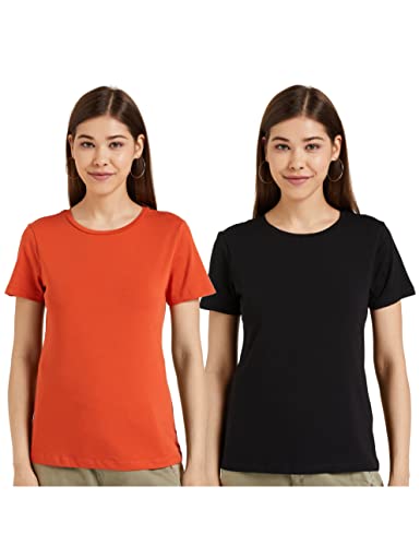 Amazon Brand - Symbol Womens Regular Fit T-Shirt (RN-PO2-COMBO3_Black and Burnt Orange S) (B07BHBHVYZ) Amazon Price History, Amazon Price Tracker