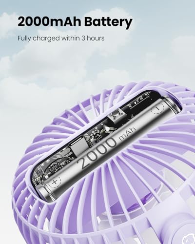 Image of Gaiatop Portable Clip on Fan Battery Operated, Small Powerful USB Table Fan, 3 Speed Quiet Rechargeable Mini Desk Fan, 360 Rotate Personal Cooling Fan for Home Office Stroller Camping
