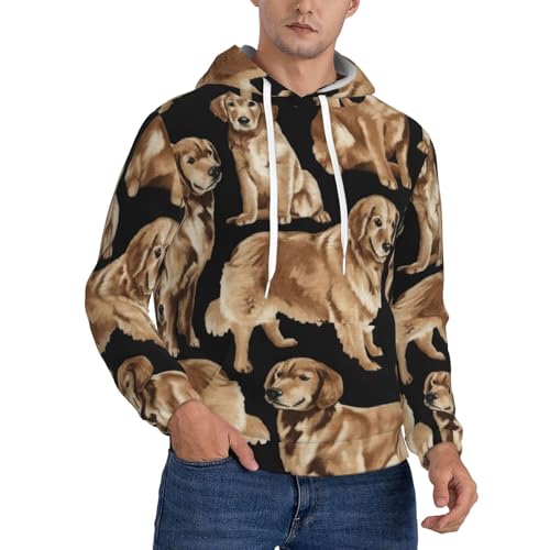 Sweat à capuche Golden Retriever homme pour un vêtement chaud et stretch